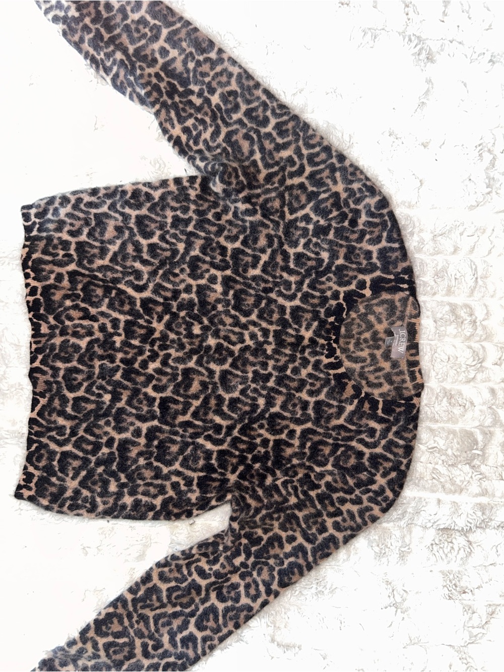 J. Crew Leopard Print Crewneck Sweater - Brown & Black